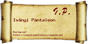 Iványi Pantaleon névjegykártya